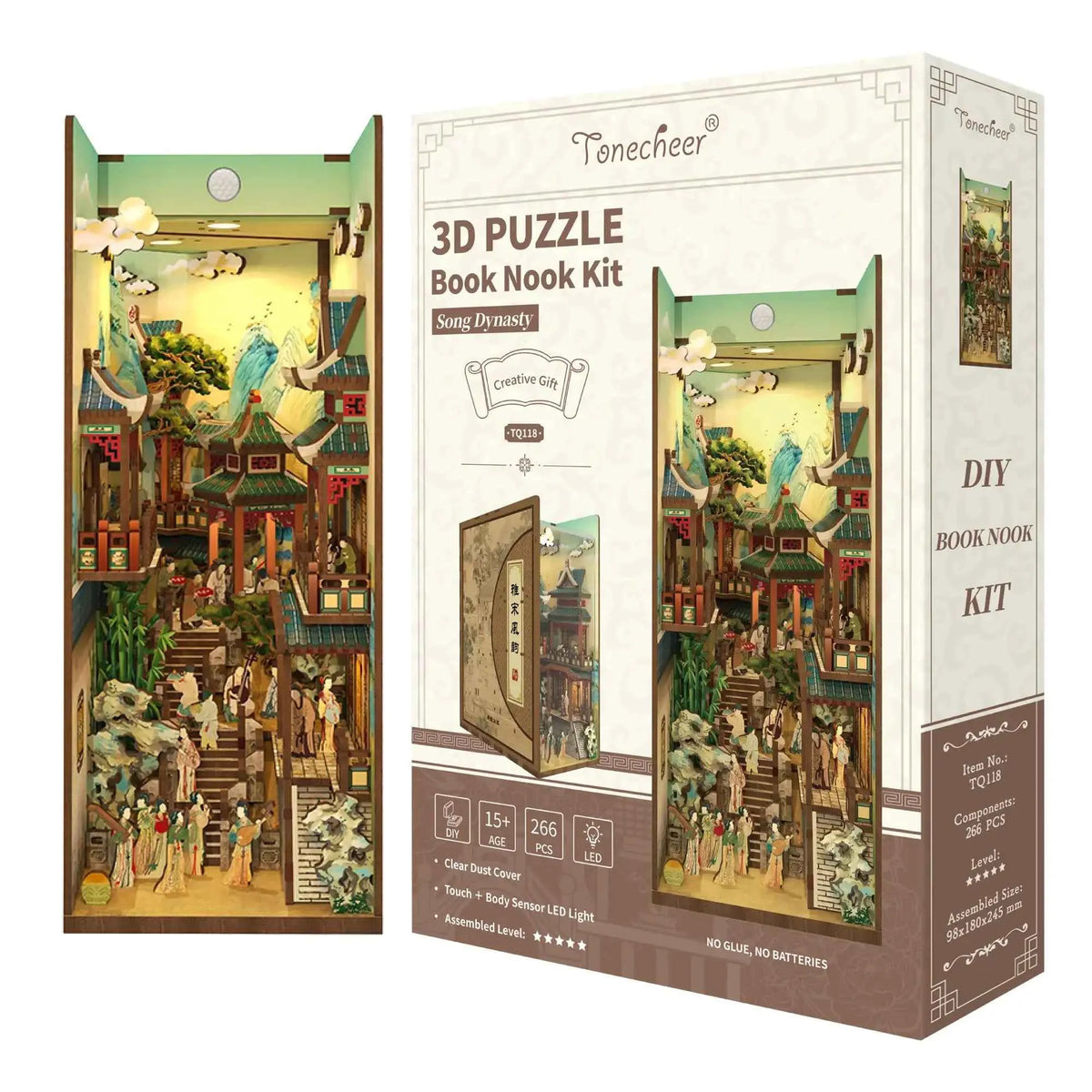 TONECHEER 3D Wooden Puzzle DIY Book Nook Kit (Song Dynasty Culture
