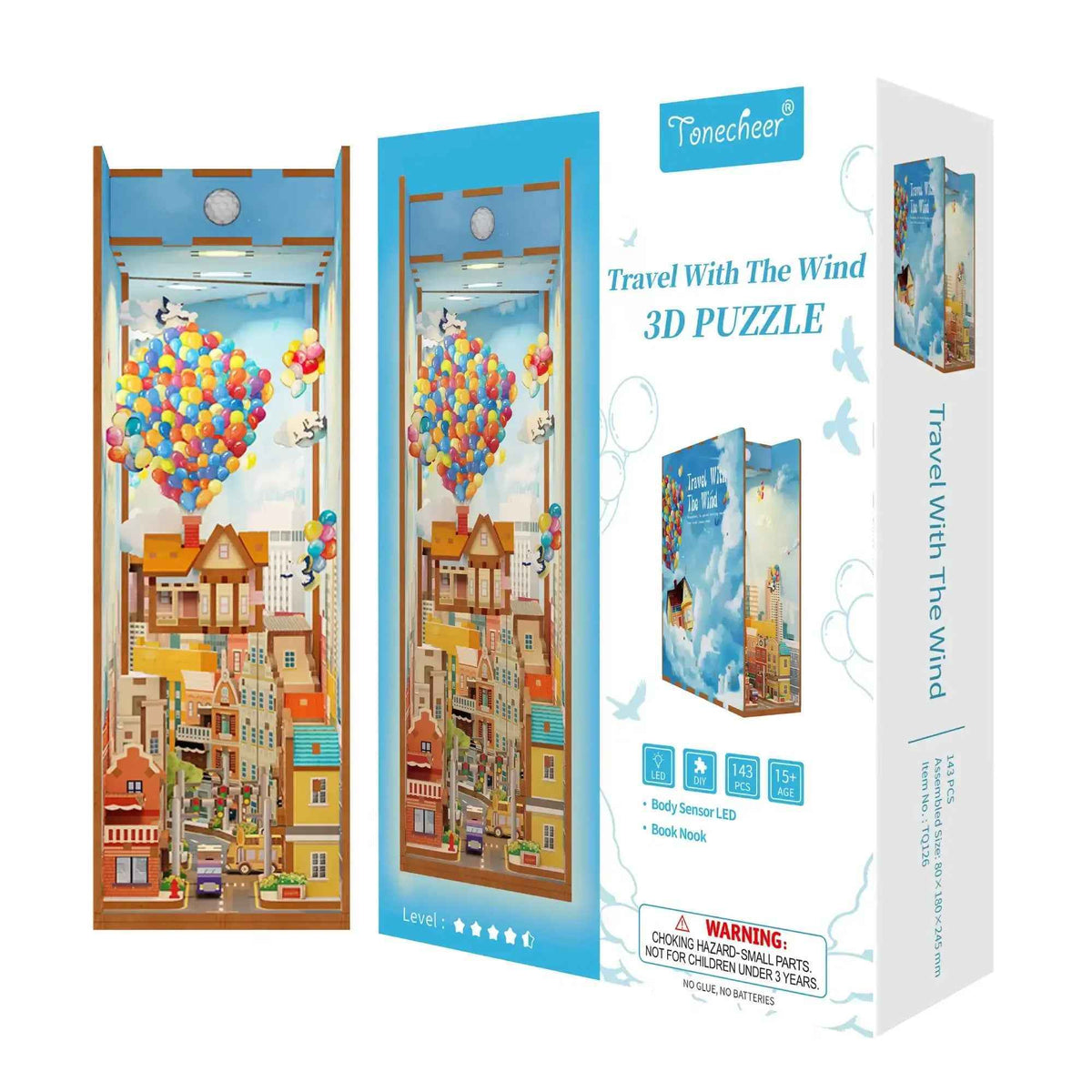 TONECHEER 3D Wooden Puzzle DIY Book Nook Kit (The Wind) – Tonecheer
