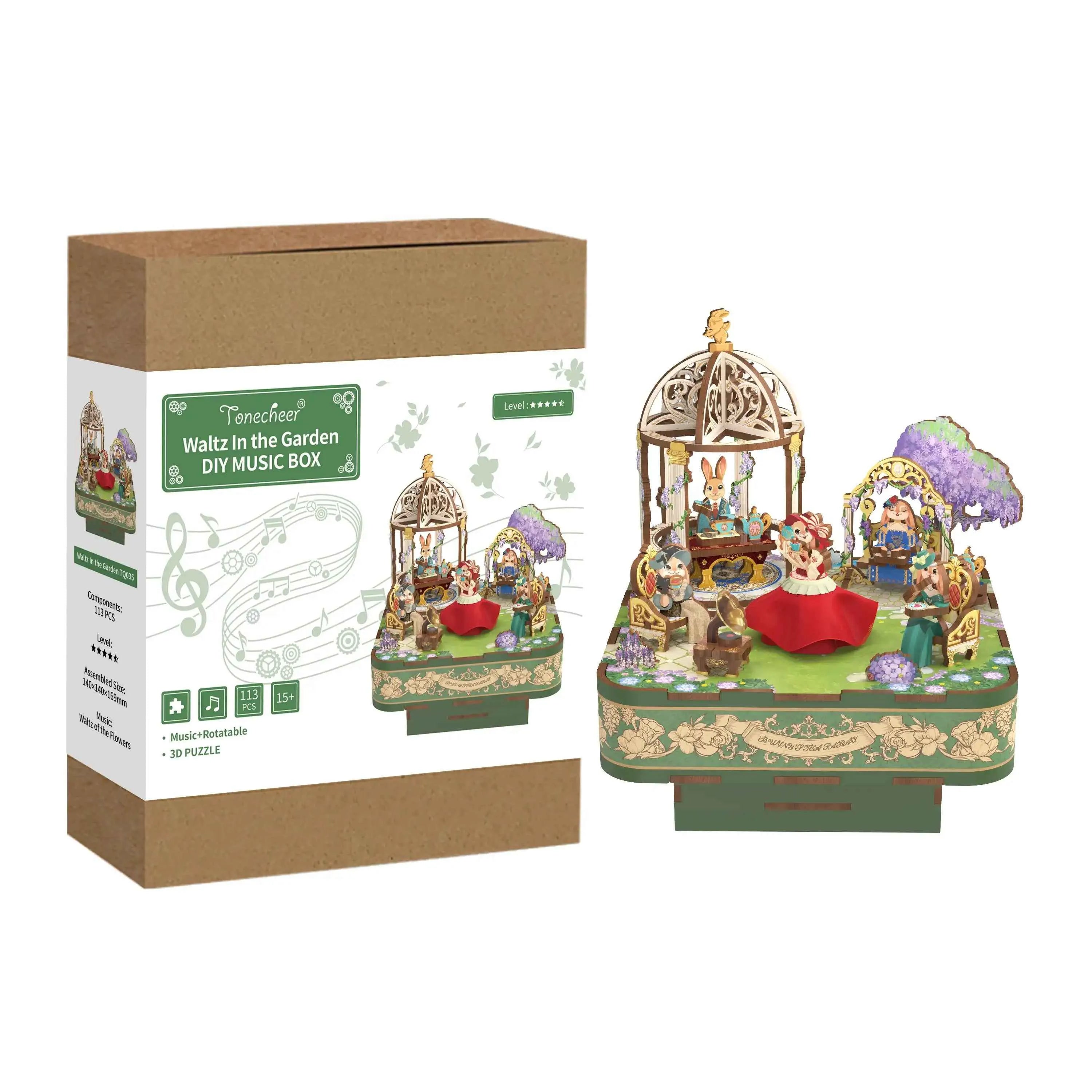 TONECHEER 3D Puzzle DIY Rotating Music Box Kit (Waltz in the
