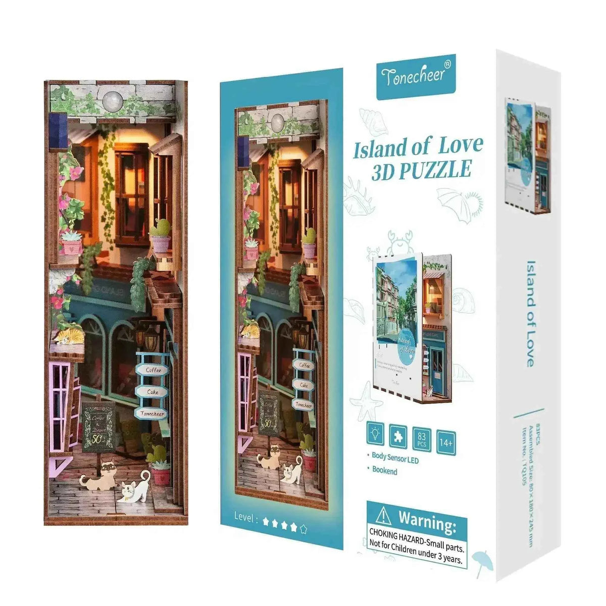 TONECHEER 3D Wooden Puzzle DIY Book Nook Kit (Island of Love