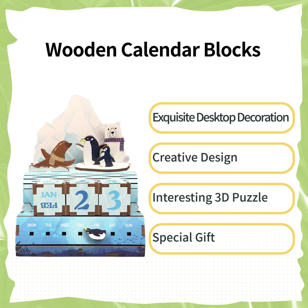 TONECHEER 3D Puzzle DIY Calendar Kit (Date at Glaciers)