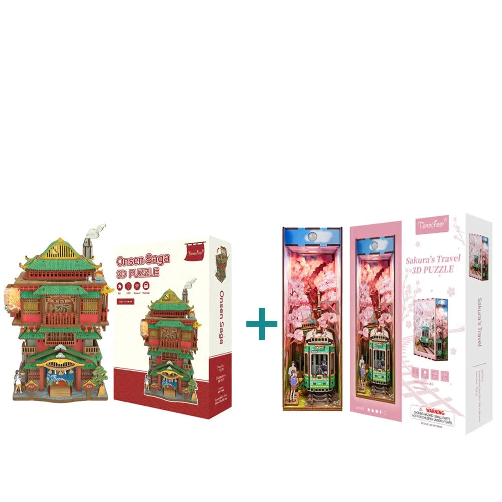 TONECHEER 3D Puzzle Box Miniature DIY Desktop Storage Kit