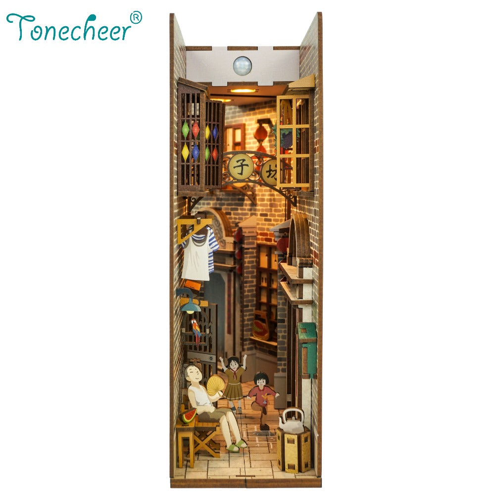 TONECHEER 3D Wooden Puzzle DIY Book Nook Kit (Shanghai Memory)