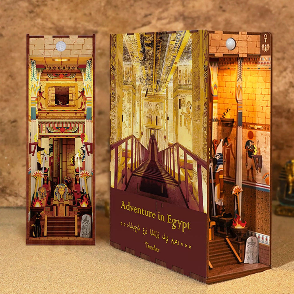 TONECHEER 3D Wooden Puzzle DIY Book Nook Kit (Adventure in Egypt)