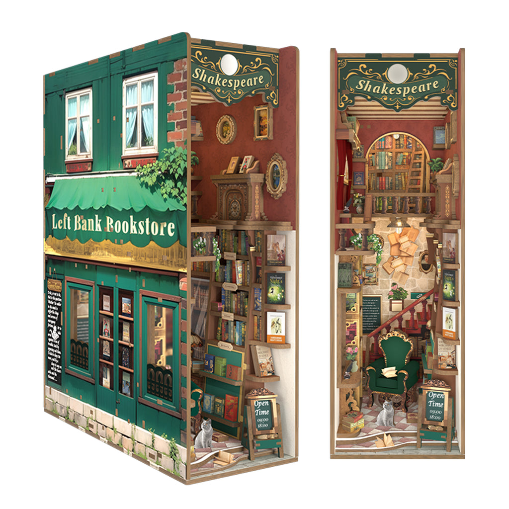 TONECHEER 3D Wooden Puzzle DIY Book Nook Kit (Left Bank Bookstore)