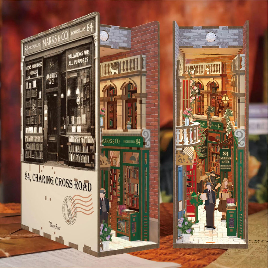 TONECHEER 3D Wooden Puzzle DIY Book Nook Kit (84 Charing Cross Road)