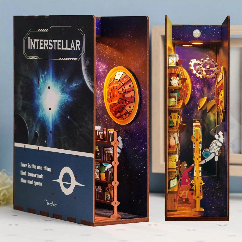 TONECHEER 3D Wooden Puzzle DIY Book Nook Kit (Interstellar)