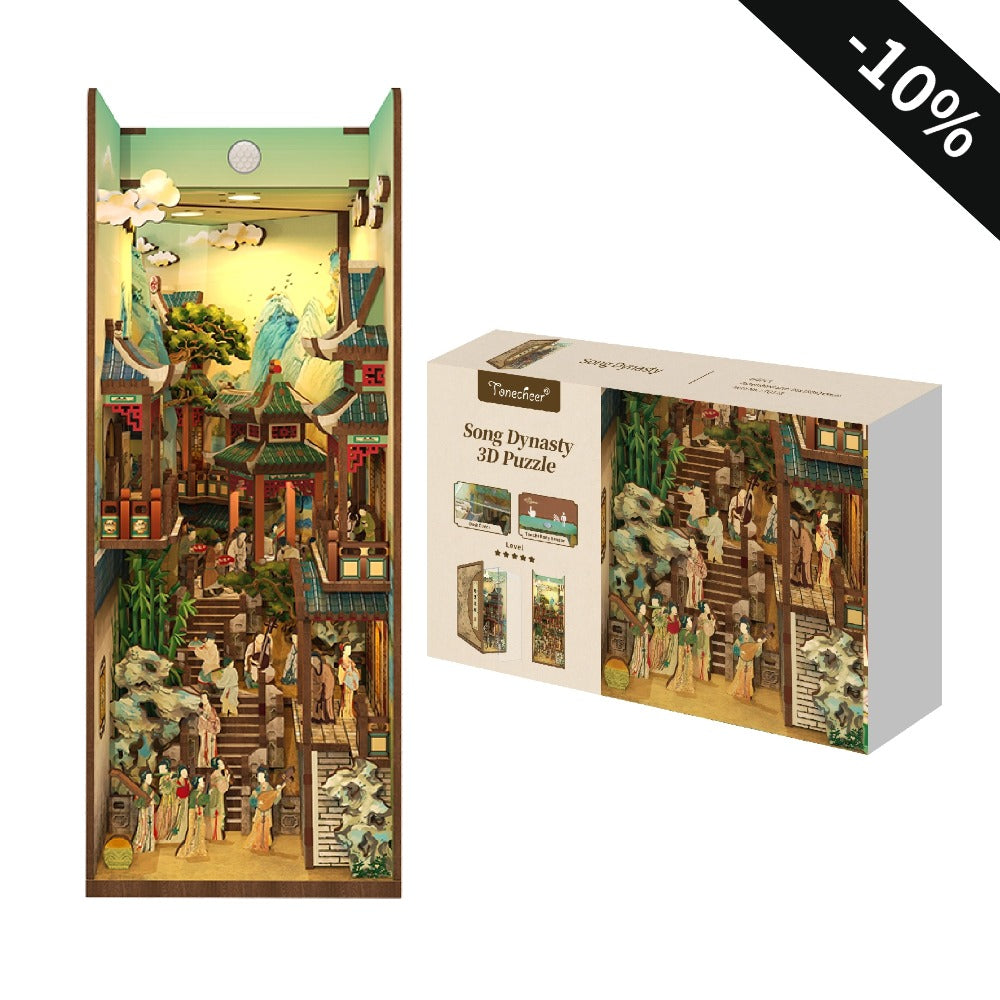 TONECHEER 3D Wooden Puzzle DIY Book Nook Kit (Song Dynasty Culture)