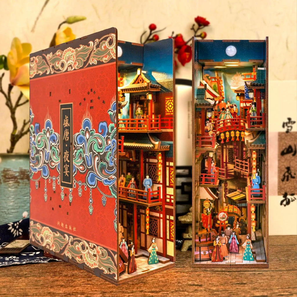 TONECHEER 3D Wooden Puzzle DIY Book Nook Kit (The Banquet of Tang Dynasty)
