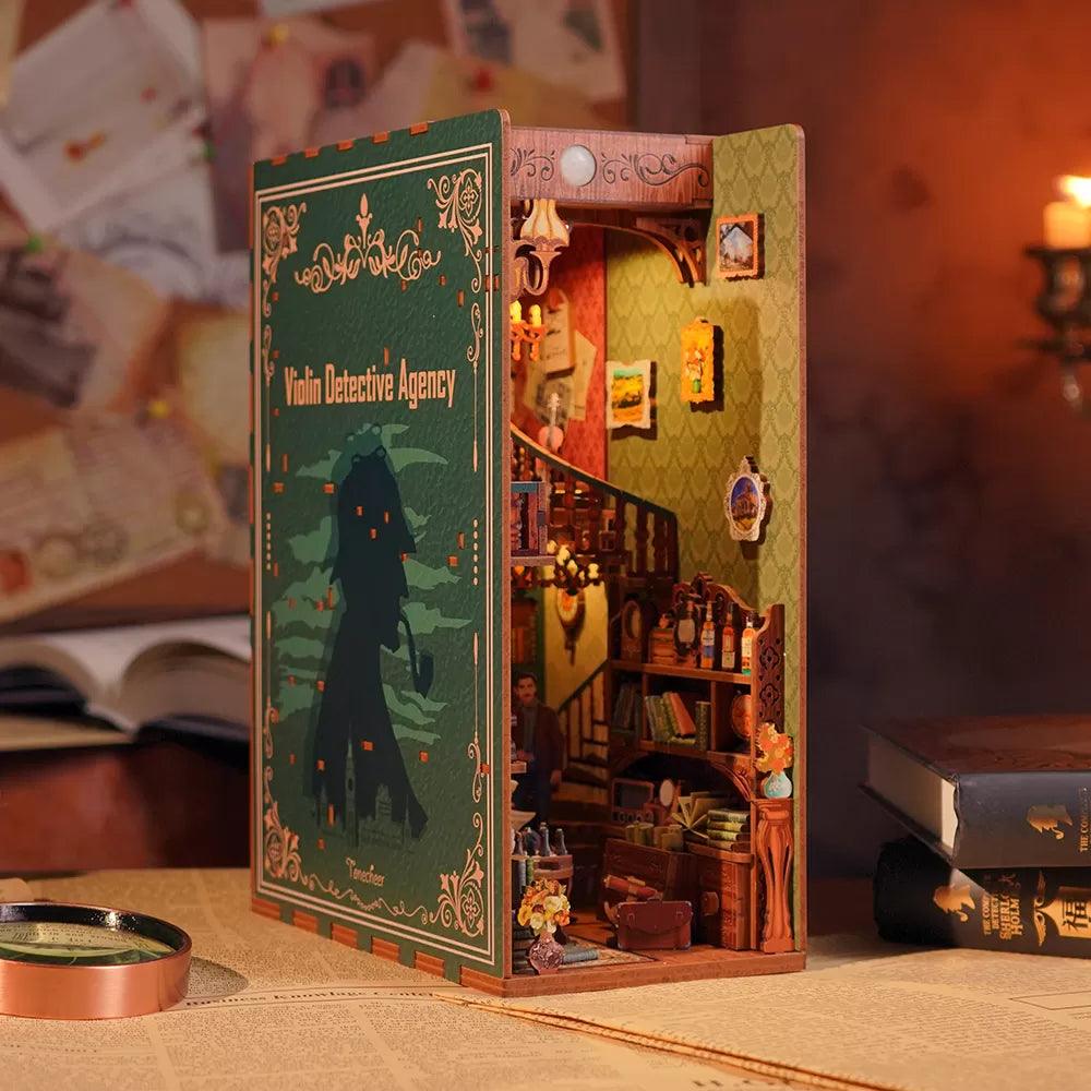 TONECHEER 3D Wooden Puzzle DIY Book Nook Kit (Violin Detective Agency)