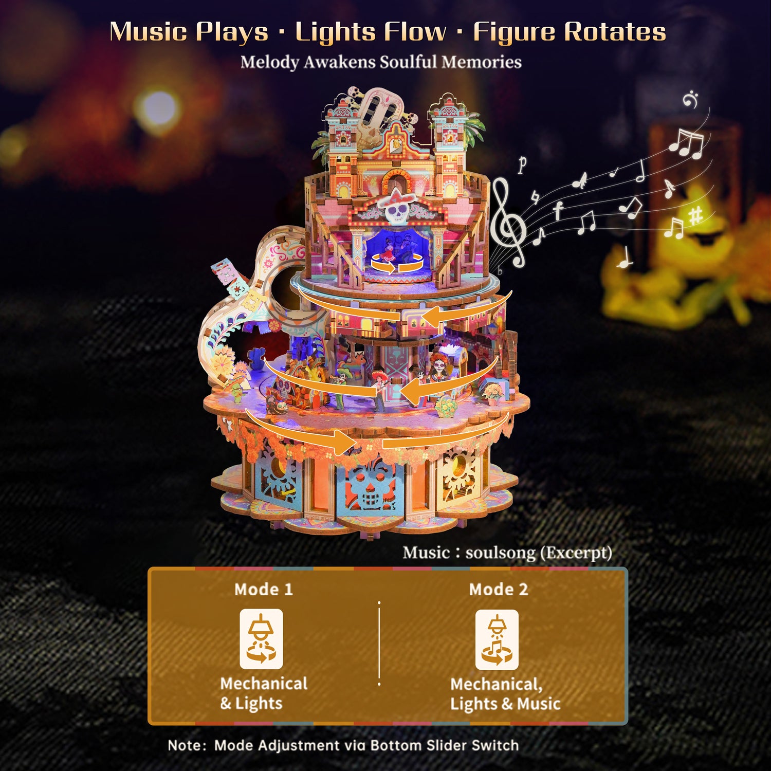 3D Creative Musical Puzzle DIY Rotating Music Box Kit (Dreams wander)