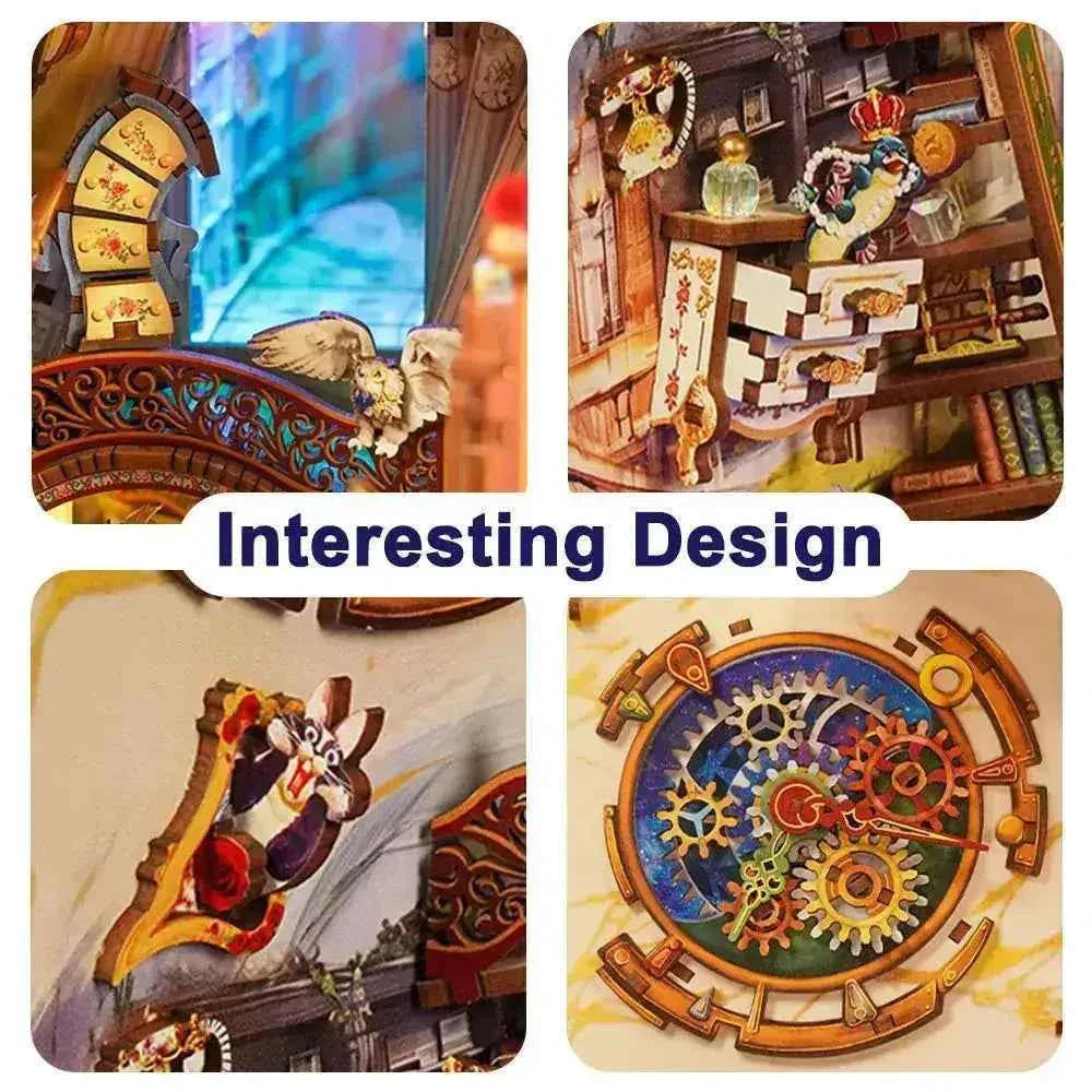 TONECHEER 3D Wooden Puzzle DIY Book Nook Kit (Magical Library