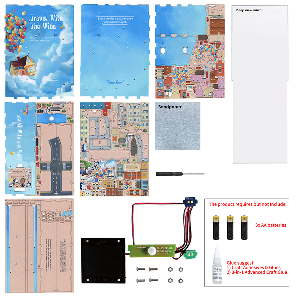 TONECHEER 3D Wooden Puzzle DIY Book Nook Kit (The Wind)