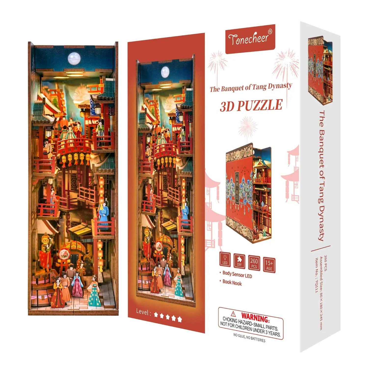 TONECHEER 3D Puzzle DIY Book Nook Kit (The Banquet of Tang Dynasty)