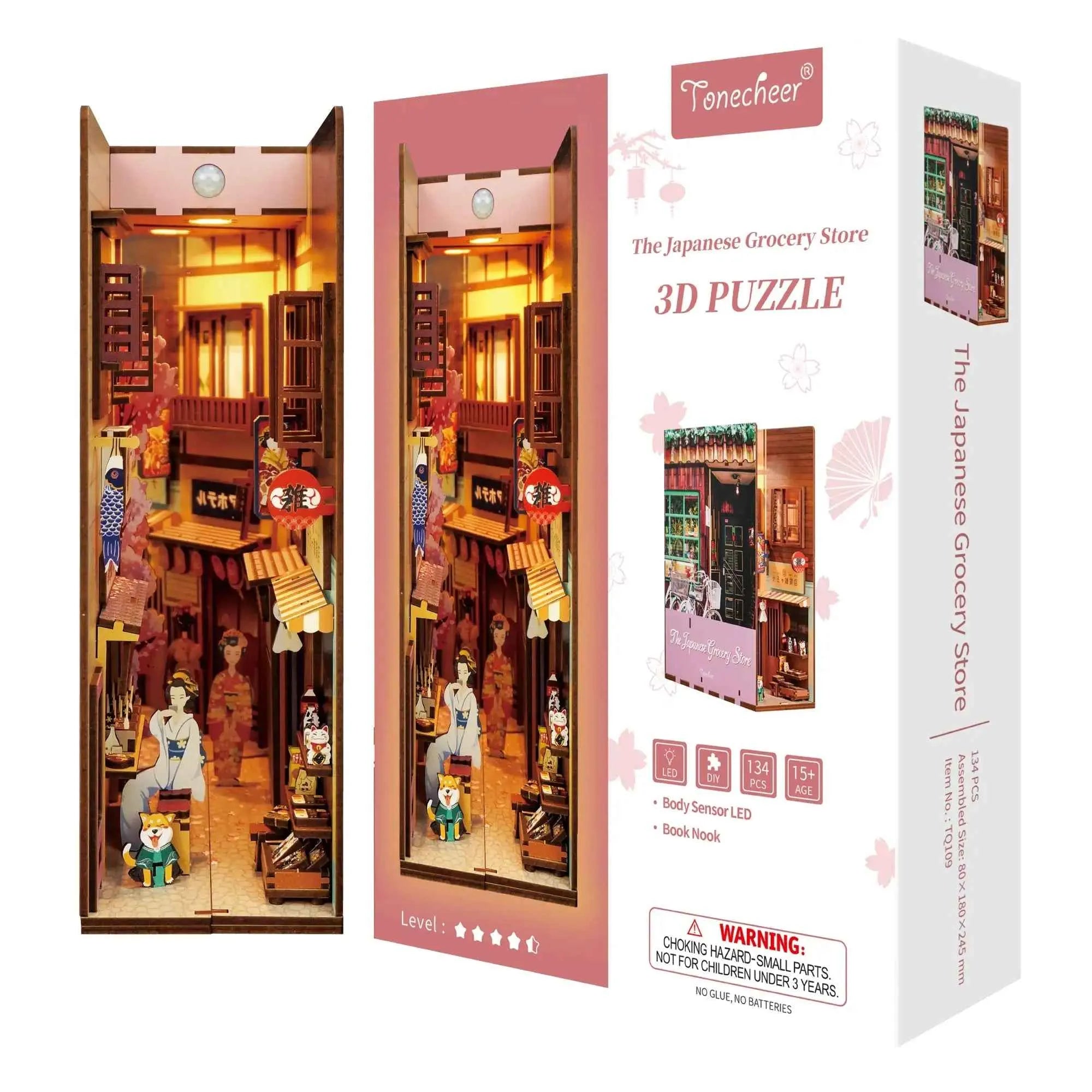 TONECHEER 3D Puzzle DIY Book Nook Kit (The Japanese Grocery Store