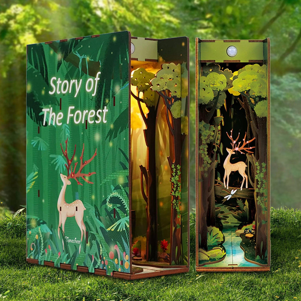 TONECHEER 3D Wooden Puzzle DIY Book Nook Kit (Story of The Forest)