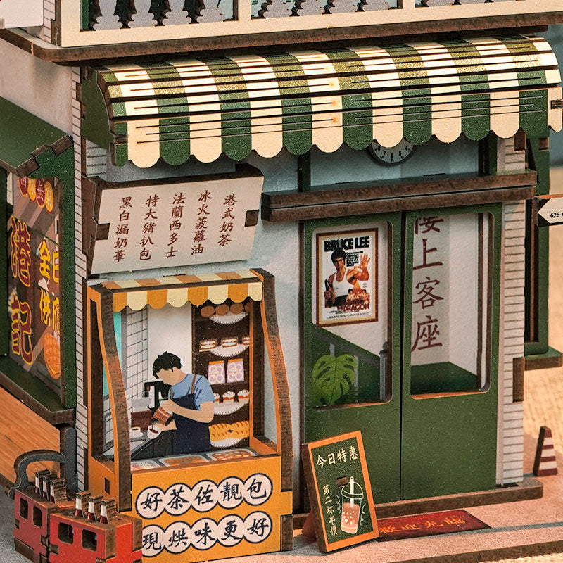TONECHEER 3D Puzzle DIY Desktop Storage Kit (Hong Kong Tea House)