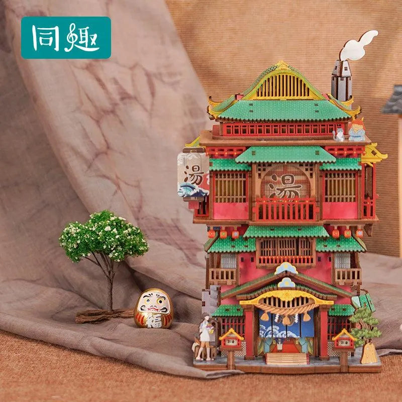 TONECHEER 3D Puzzle Box Miniature DIY Desktop Storage Kit (Onsen Saga