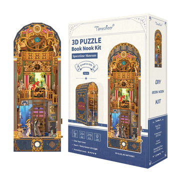 TONECHEER 3D Wooden Puzzle DIY Book Nook Kit (Spacetime Museum)