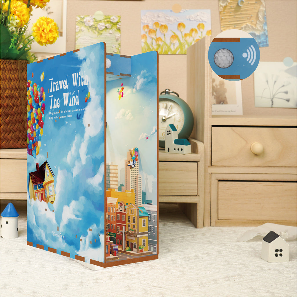 TONECHEER 3D Wooden Puzzle DIY Book Nook Kit (The Wind)