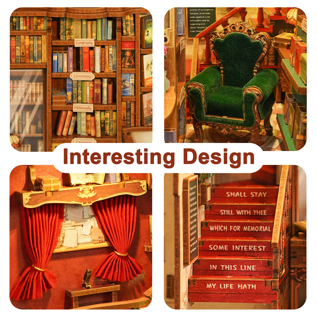 TONECHEER 3D Wooden Puzzle DIY Book Nook Kit (Left Bank Bookstore)
