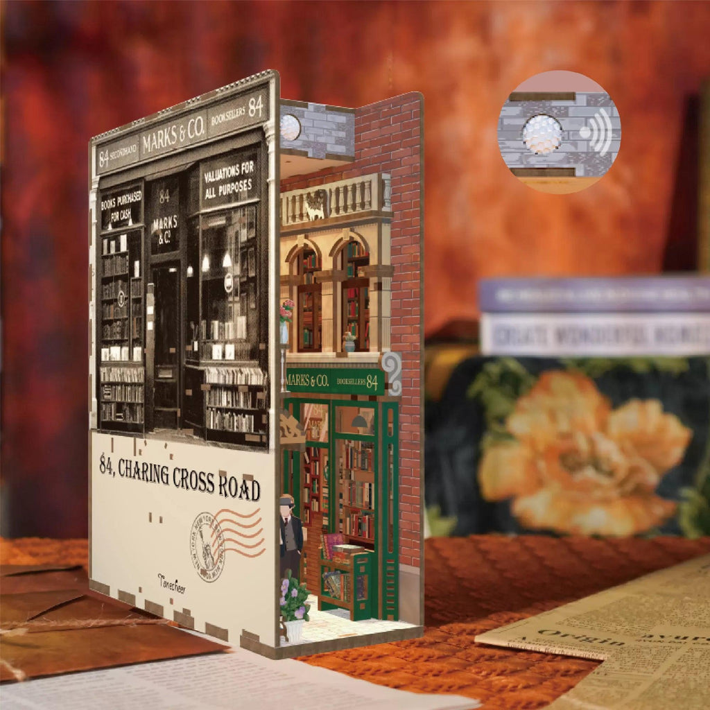 TONECHEER 3D Wooden Puzzle DIY Book Nook Kit (84 Charing Cross Road)