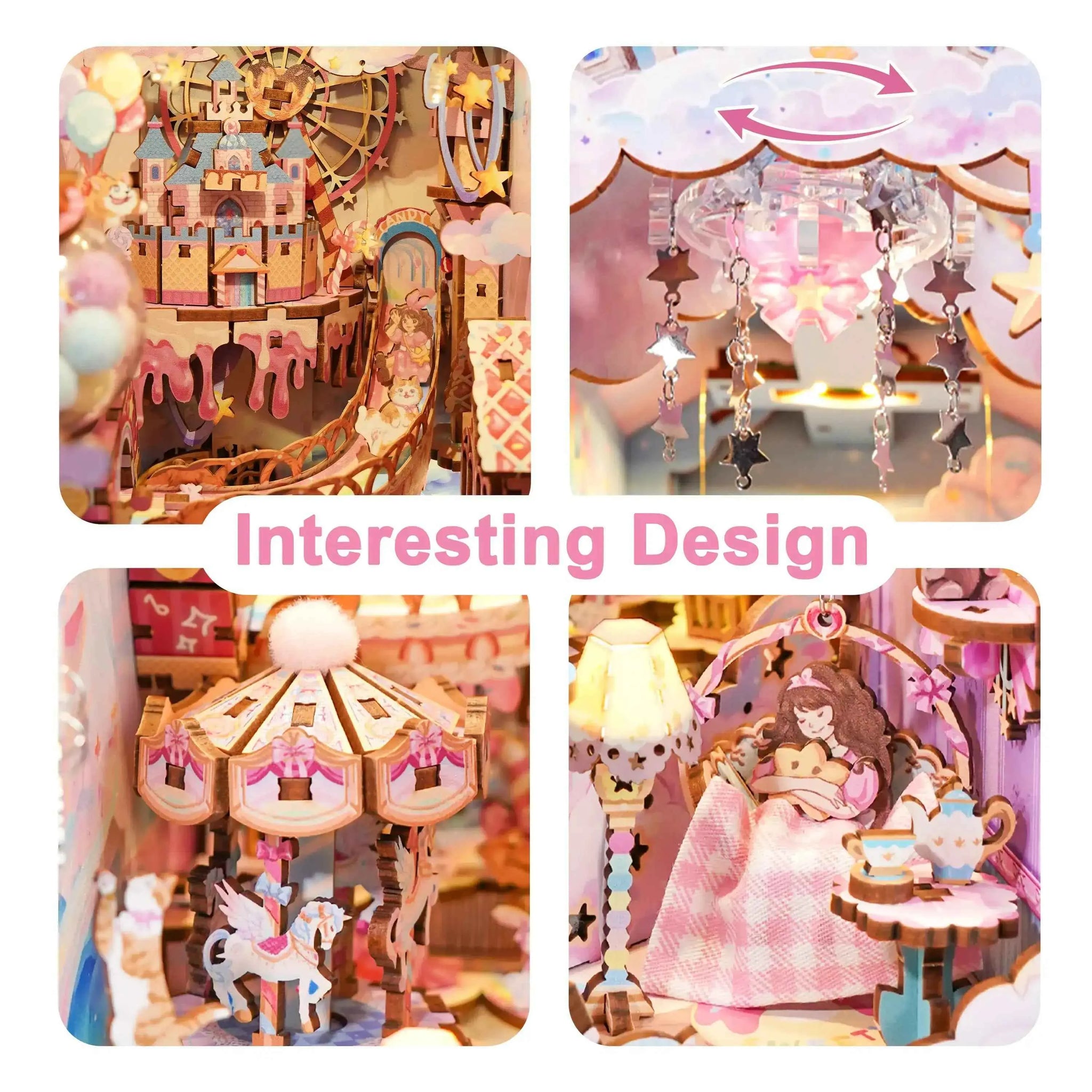 TONECHEER 3D Wooden Puzzle DIY Book Nook Kit (Sweet Dream) – Tonecheer