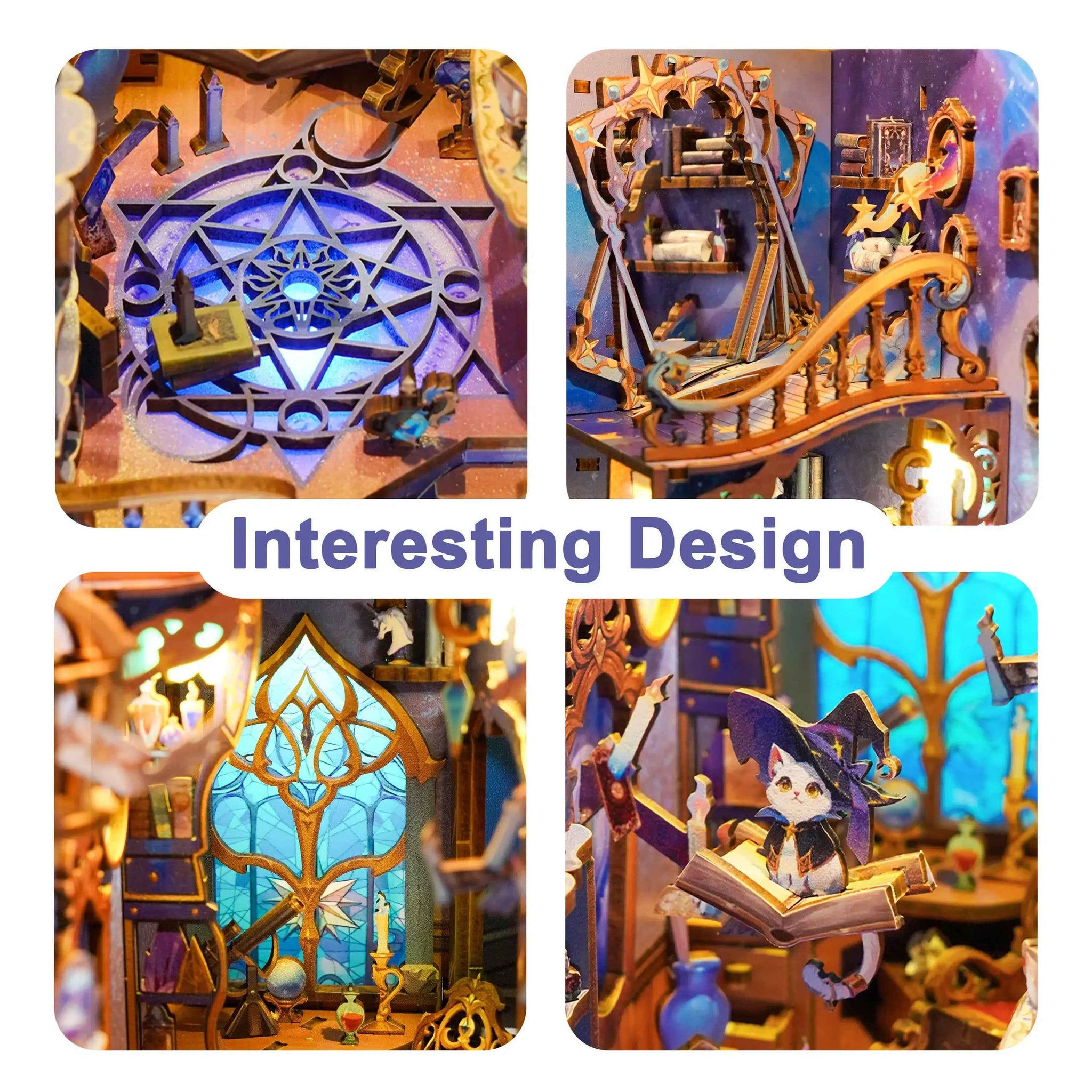 TONECHEER 3D Wooden Puzzle DIY Book Nook Kit (Magic Stars Room