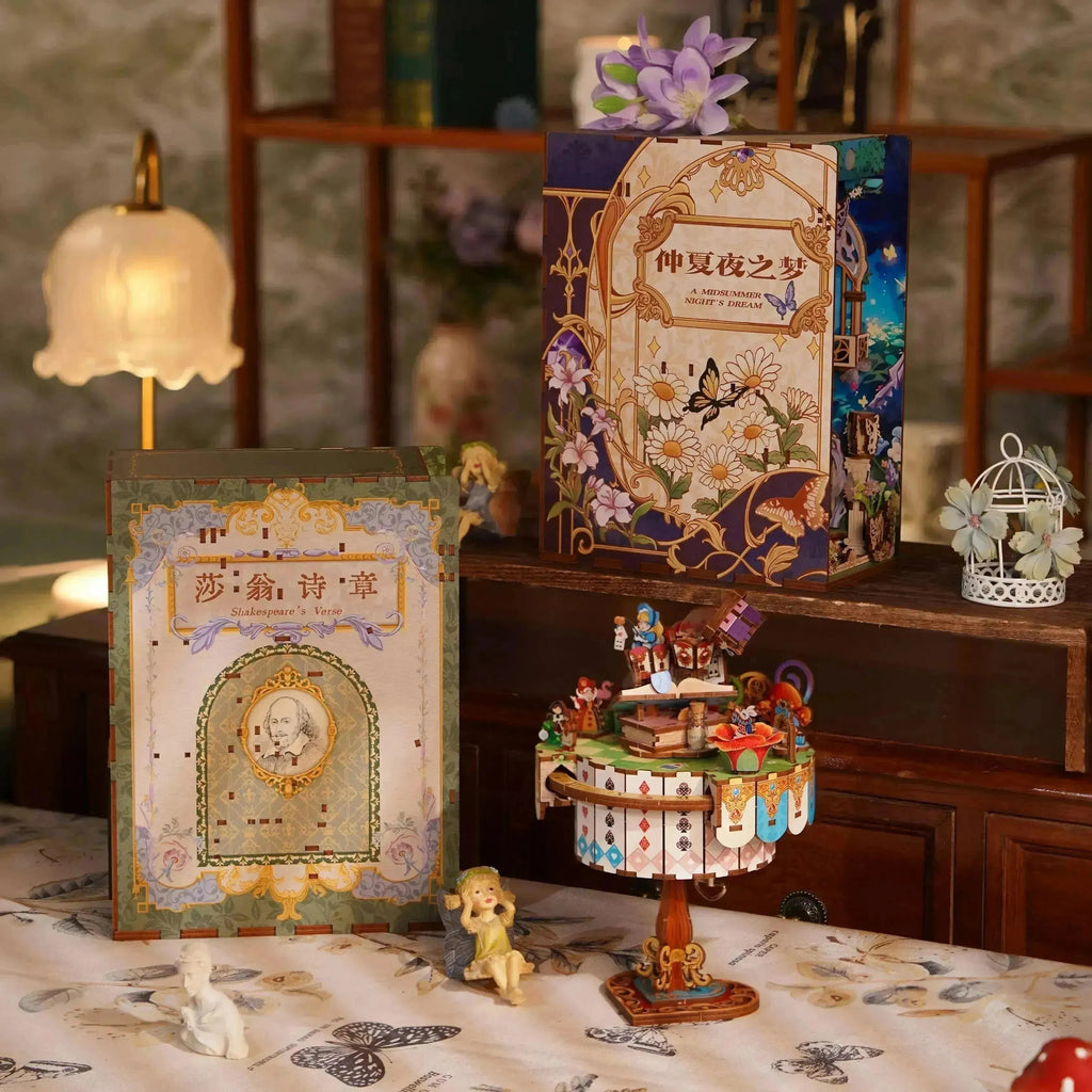 Tonecheer x British 3D Wooden Puzzle DIY Book Nook Kit (Shakespeare's Verse) - Tonecheer