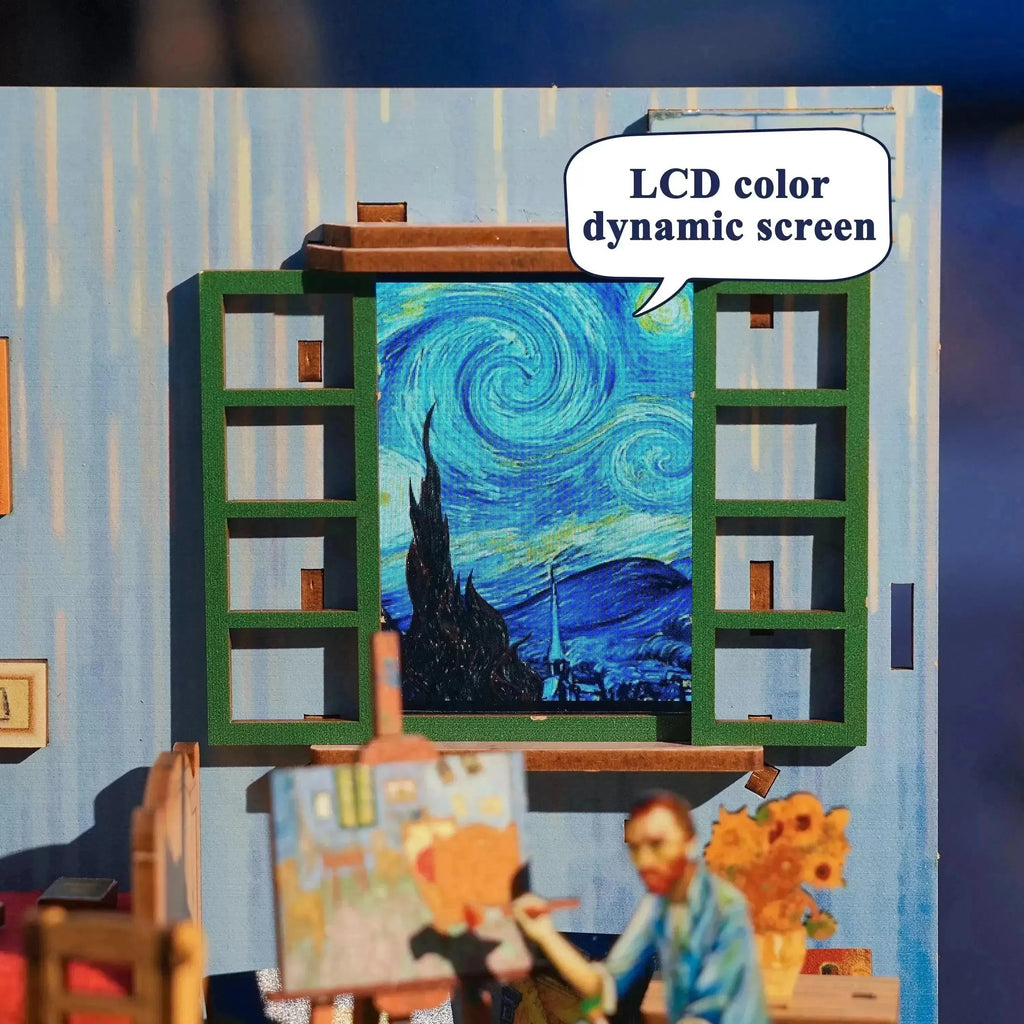 TONECHEER 3D Puzzle DIY Miniature House (Vincent's Bedroom) - Tonecheer