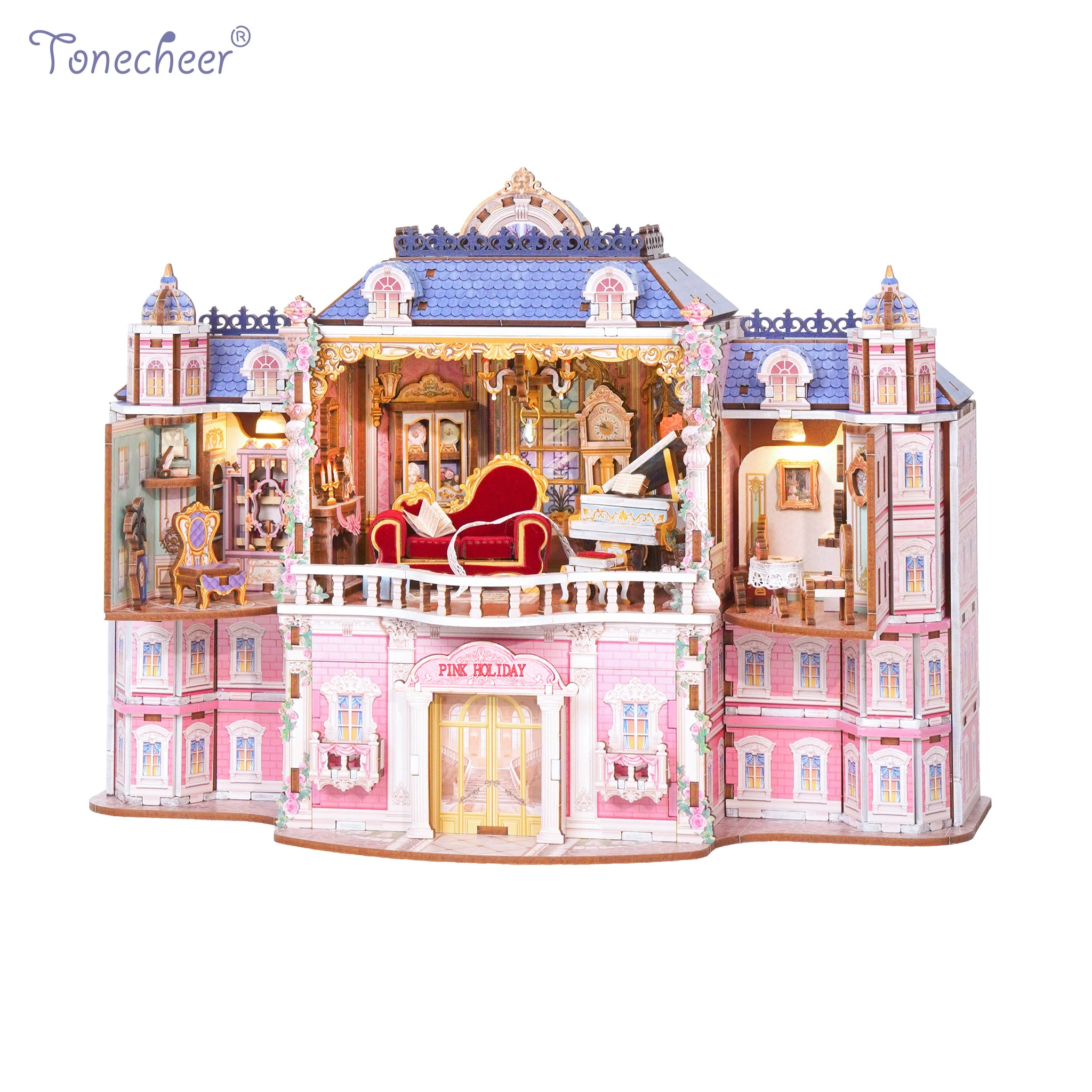 jjoori art チョリ ベーシック Pink house リディア Pre-sale]TONECHEER 3D Puzzle DIY Desktop Storage Kit (Pink Holiday