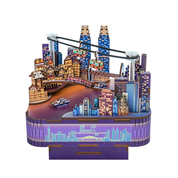 TONECHEER 3D Creative Musical Puzzle DIY Rotating Music Box Kit (Chongqing Times)