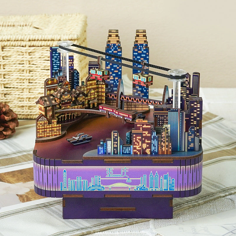TONECHEER 3D Creative Musical Puzzle DIY Rotating Music Box Kit (Chongqing Times)
