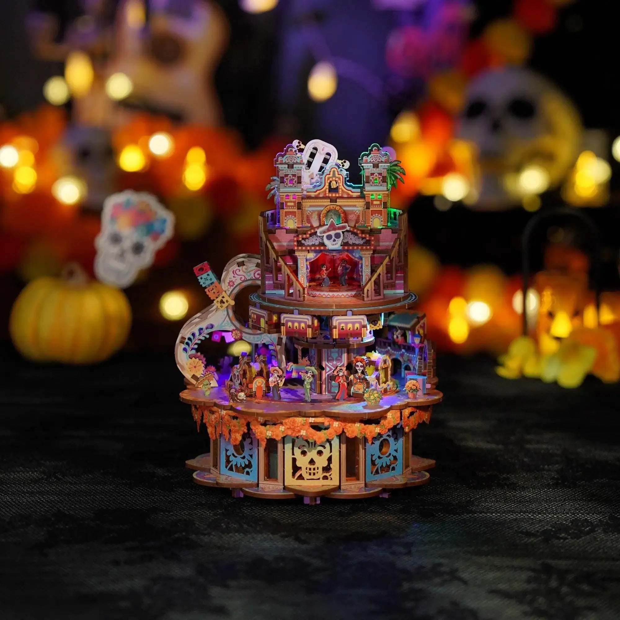 TONECHEER 3D Puzzle DIY Rotating Music Box Kit (Dreams wander