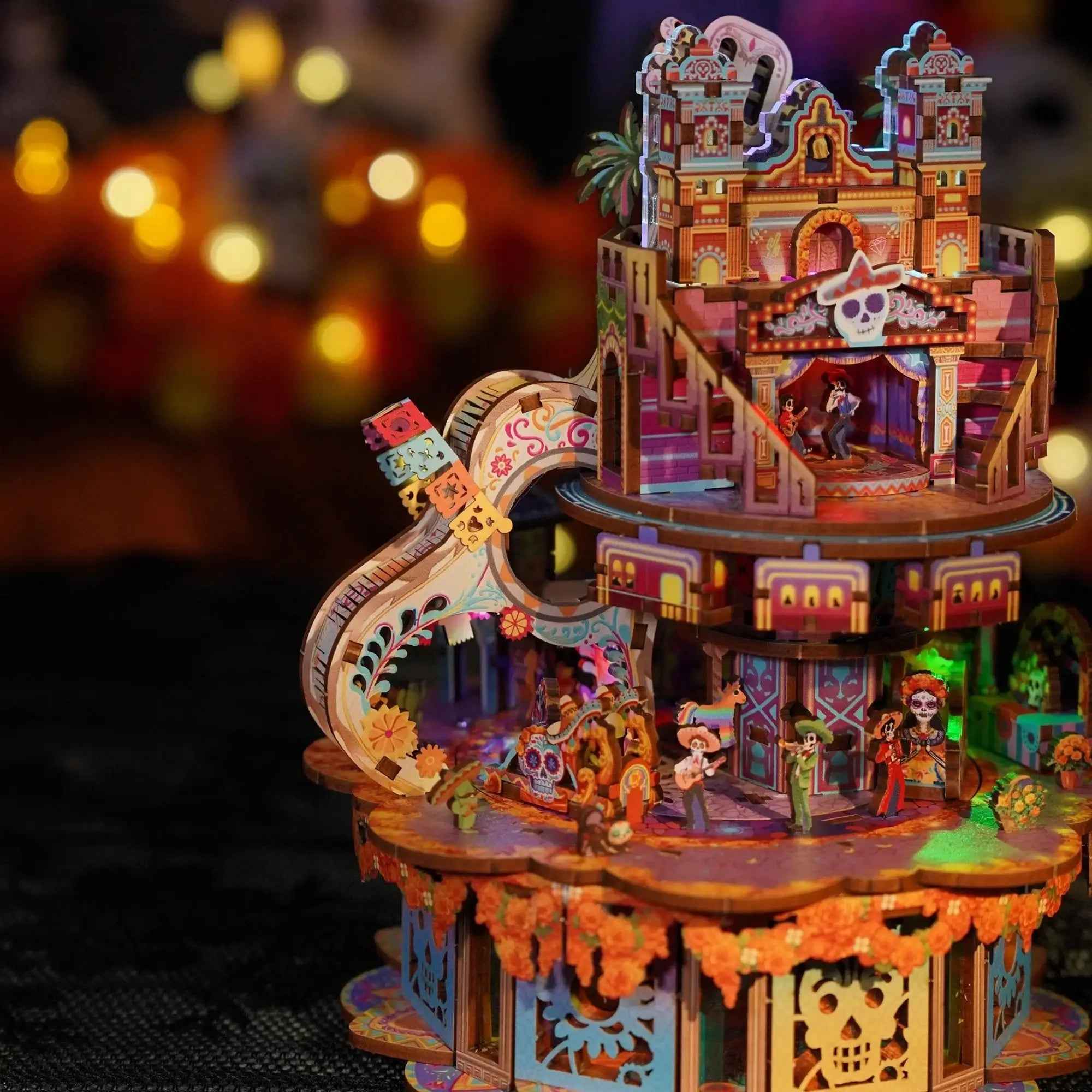TONECHEER 3D Puzzle DIY Rotating Music Box Kit (Dreams wander