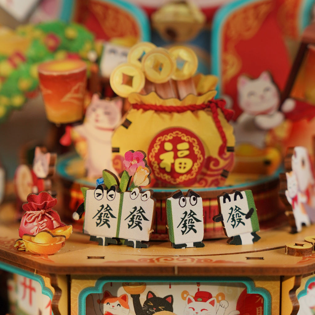 TONECHEER3DCreativeMusicalPuzzleDIYRotatingMusicBoxKit_LuckyMahjong_1