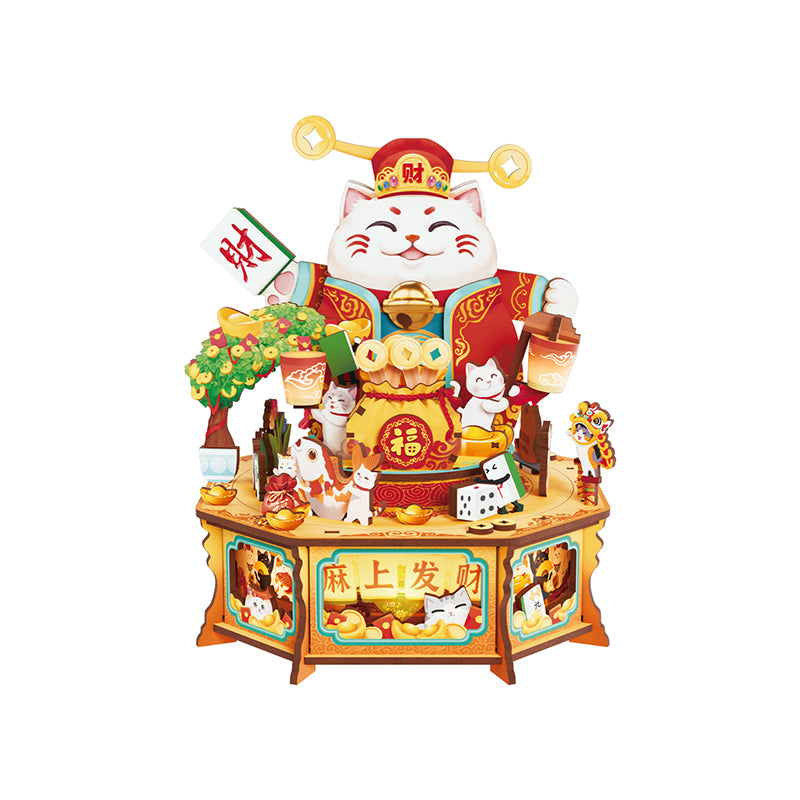 TONECHEER3DCreativeMusicalPuzzleDIYRotatingMusicBoxKit_LuckyMahjong_4