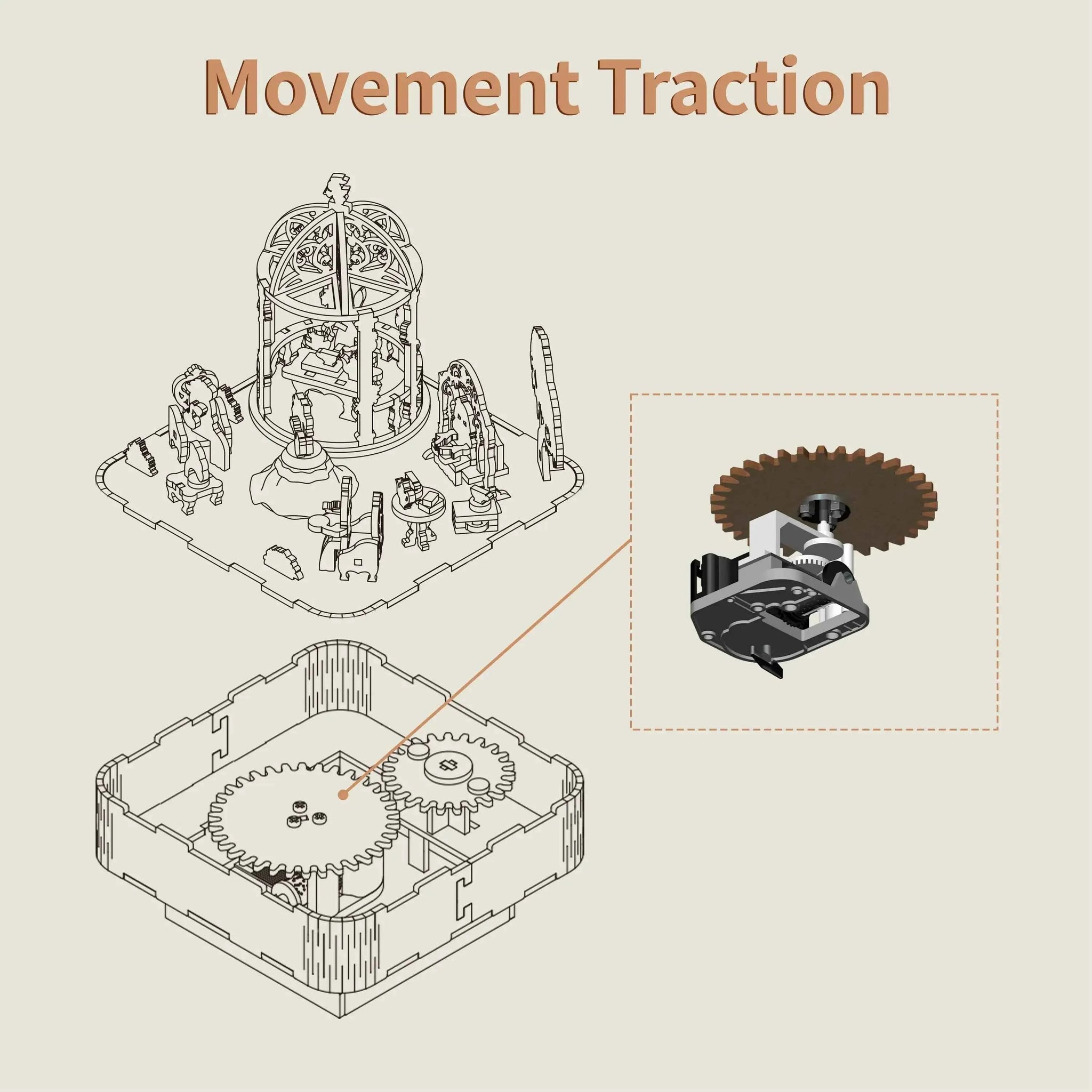 TONECHEER 3D Puzzle DIY Rotating Music Box Kit (Waltz in the