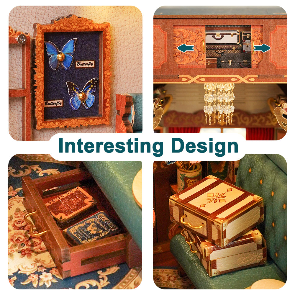 TONECHEER 3D Puzzle Book Nook DIY Infinity Train Cabin Kit (European Travels)9