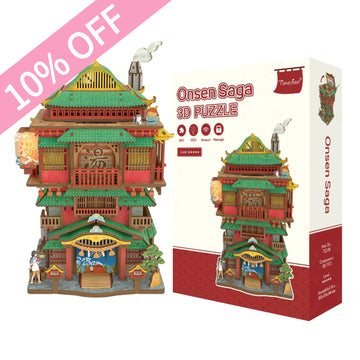 TONECHEER 3D Puzzle Box Miniature DIY Desktop Storage Kit (Onsen Saga)
