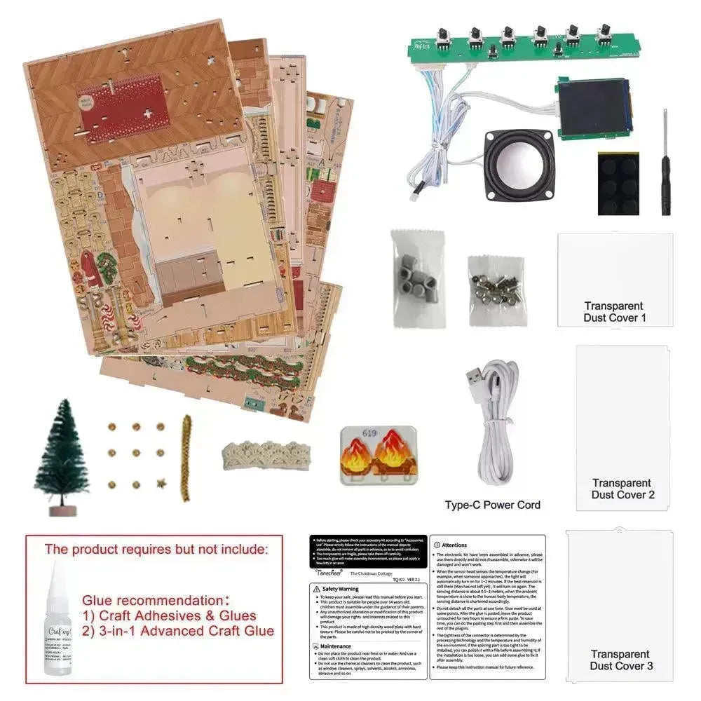 TONECHEER 3D Puzzle DIY Miniature House  (The Christmas Cottage)