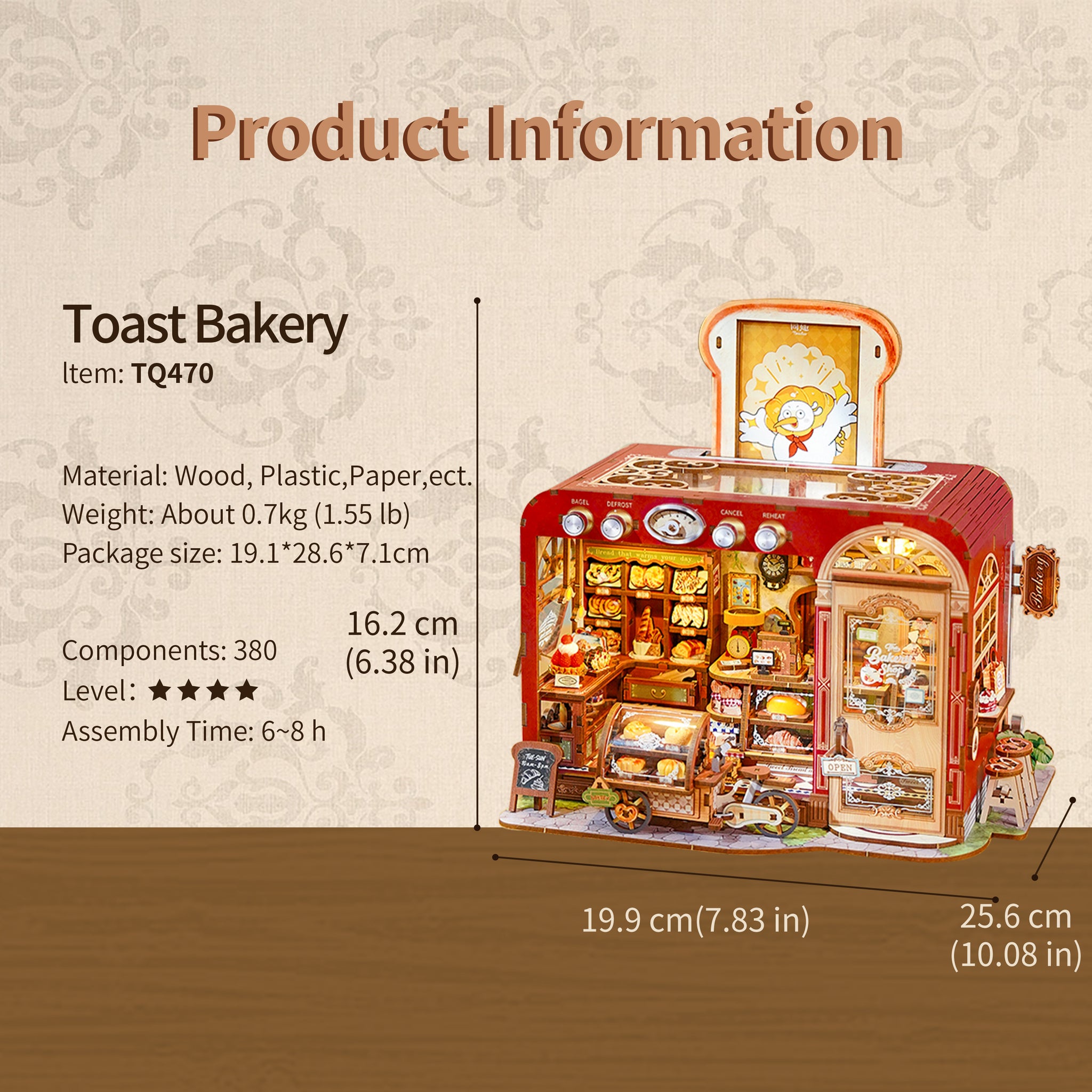 Miniature House DIY 3D Puzzle (Toast Bakery) - TONECHEER – Tonecheer