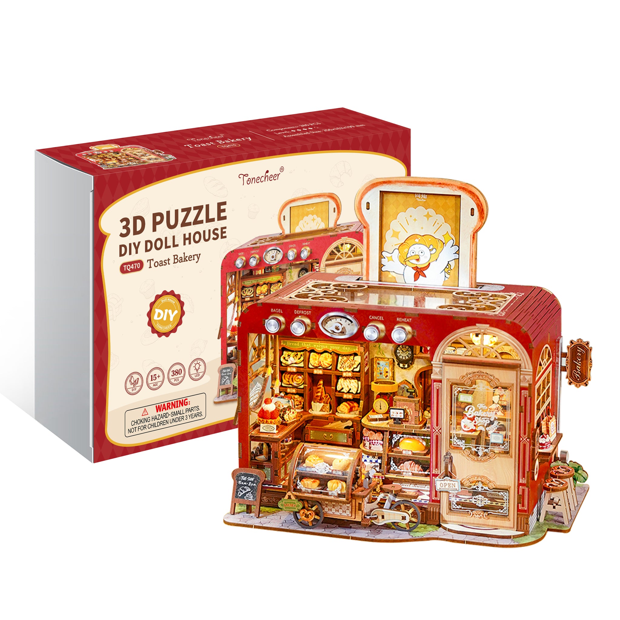 Miniature House DIY 3D Puzzle (Toast Bakery) - TONECHEER – Tonecheer