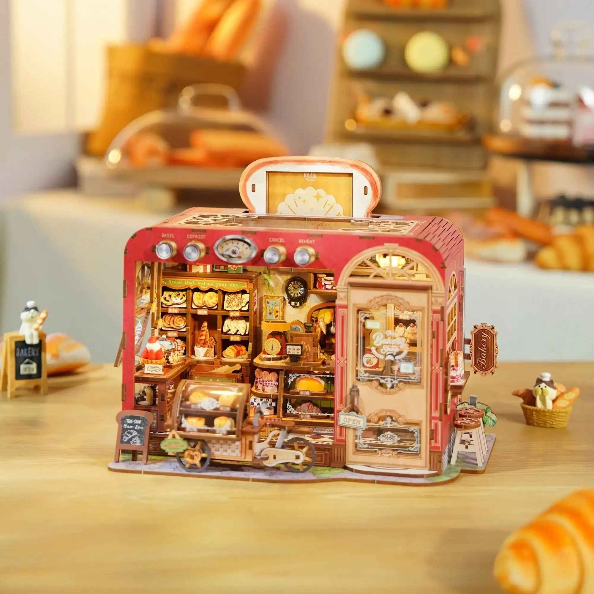 [Early Discount]TONECHEER 3D Puzzle DIY Miniature House (Tost Bakery)