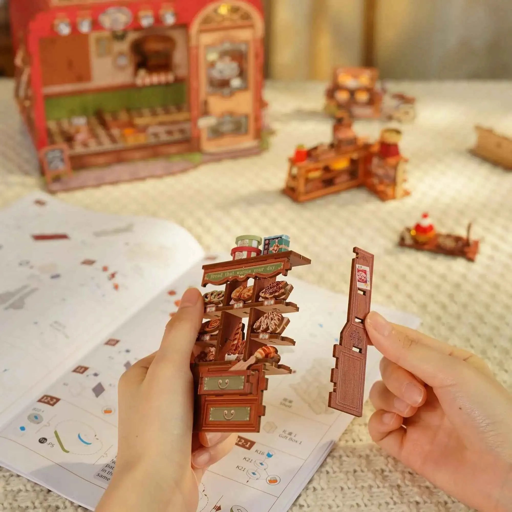 Miniature House DIY 3D Puzzle (Toast Bakery) - TONECHEER – Tonecheer