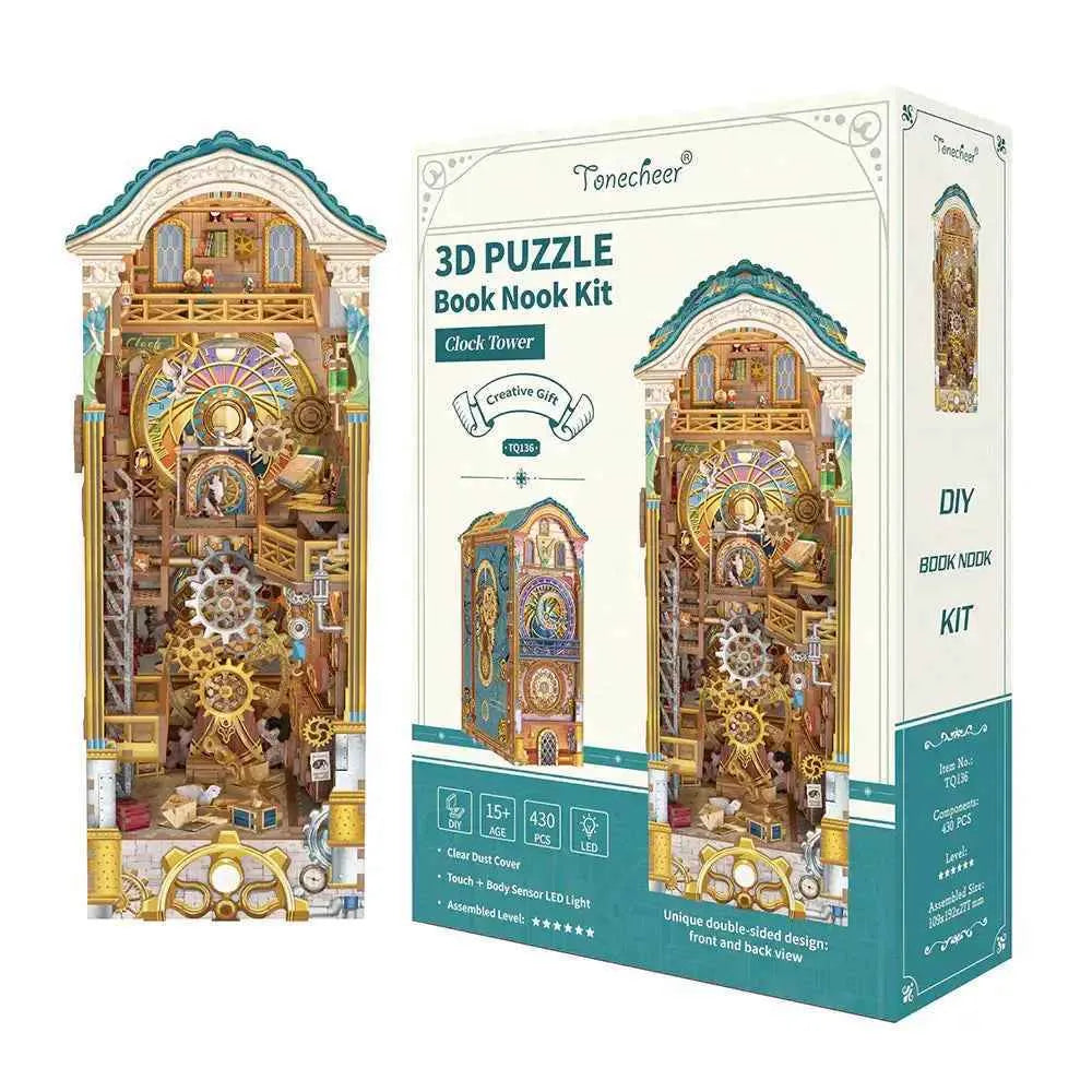 【US Limited-time offer】TONECHEER 3D Puzzle DIY Book Nook Kit (Clock Tower)