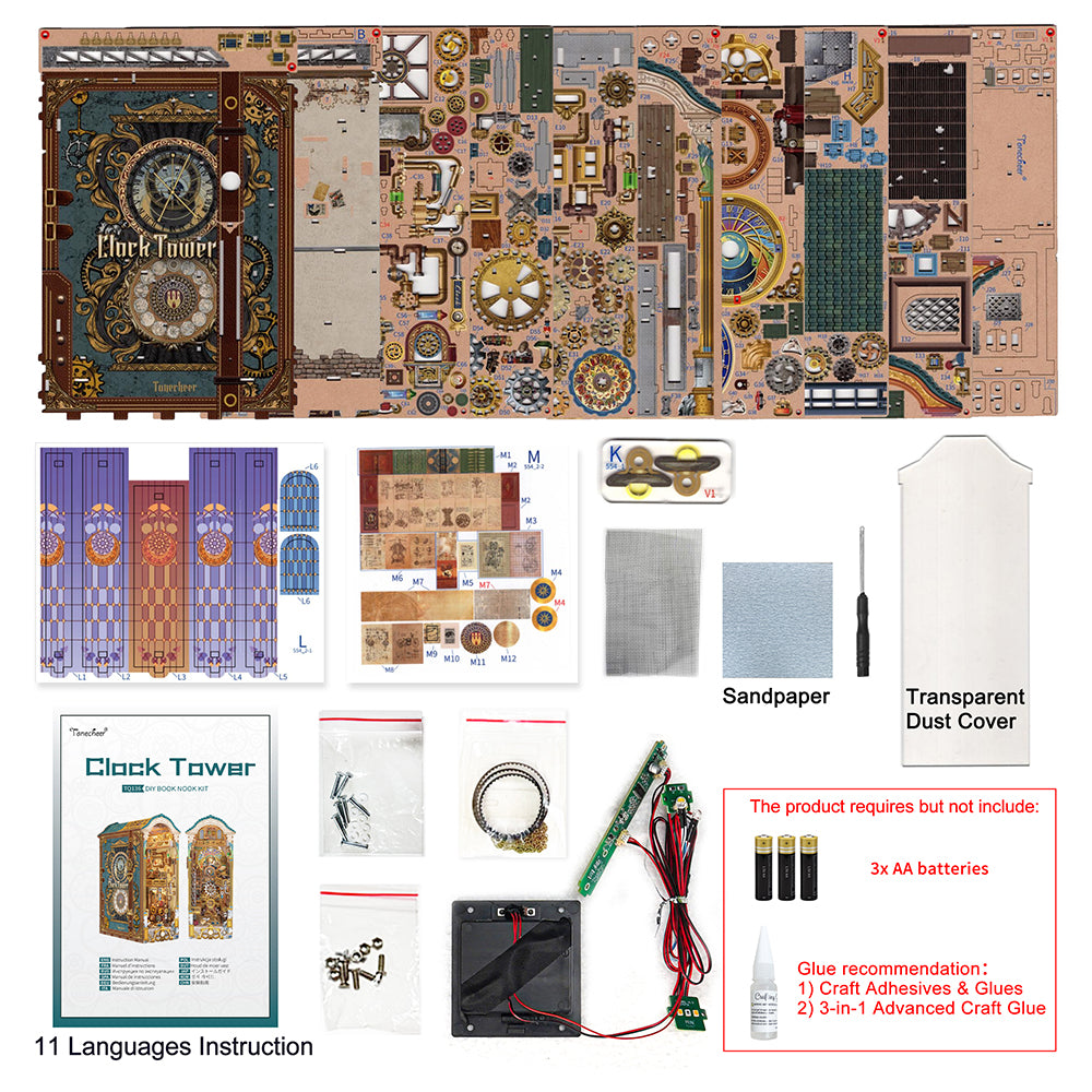 TONECHEER3DWoodenPuzzleDIYBookNookKit_ClockTower