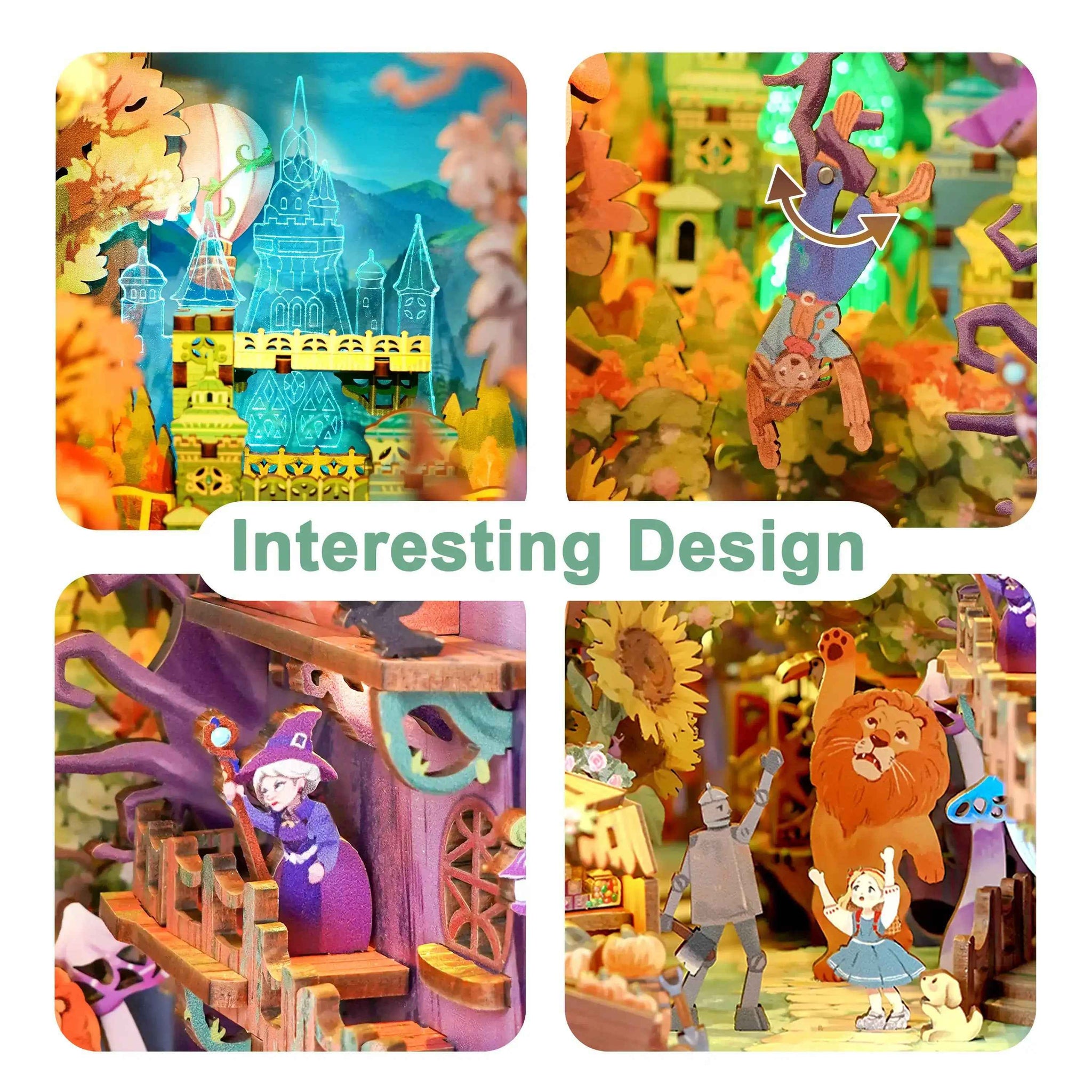 TONECHEER 3D Wooden Puzzle DIY Book Nook Kit (Dorothy's Journey