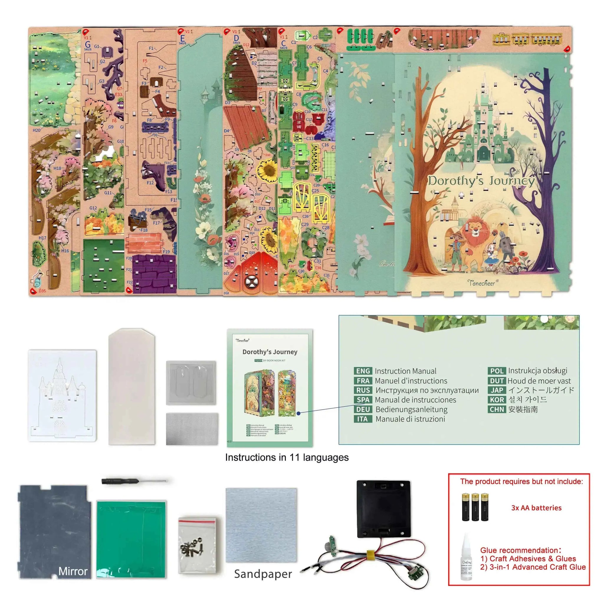 TONECHEER 3D Wooden Puzzle DIY Book Nook Kit (Dorothy's Journey