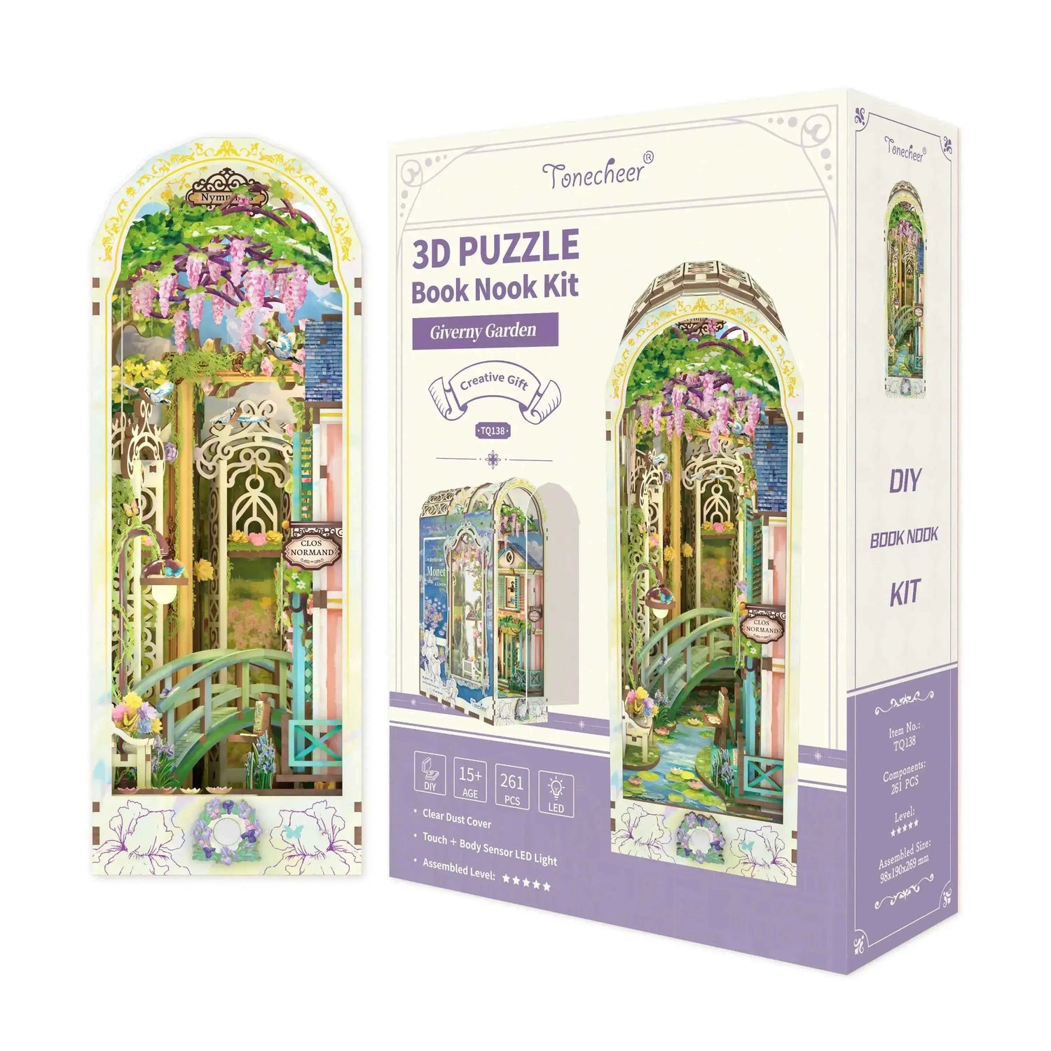 【US Limited-time offer】TONECHEER 3D Puzzle Book Nook Kit (Giverny Garden)